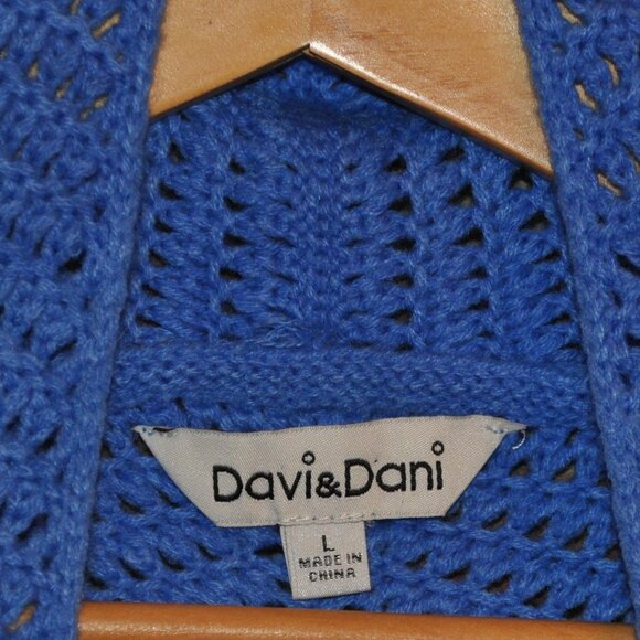 Davi & Dani Rainbow Zig-Zag Stripe Knit Open Cardigan Bell Sleeve L - Picture 7 of 8